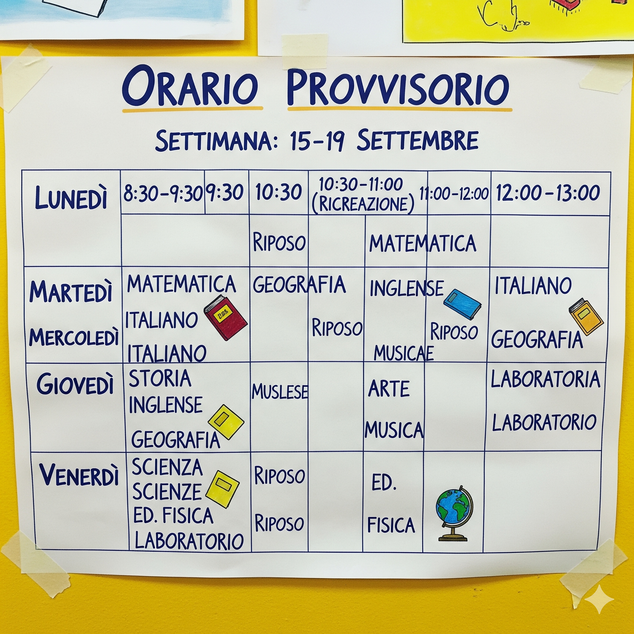 Orario provvisorio, scansione oraria e gestione dell’intervallo