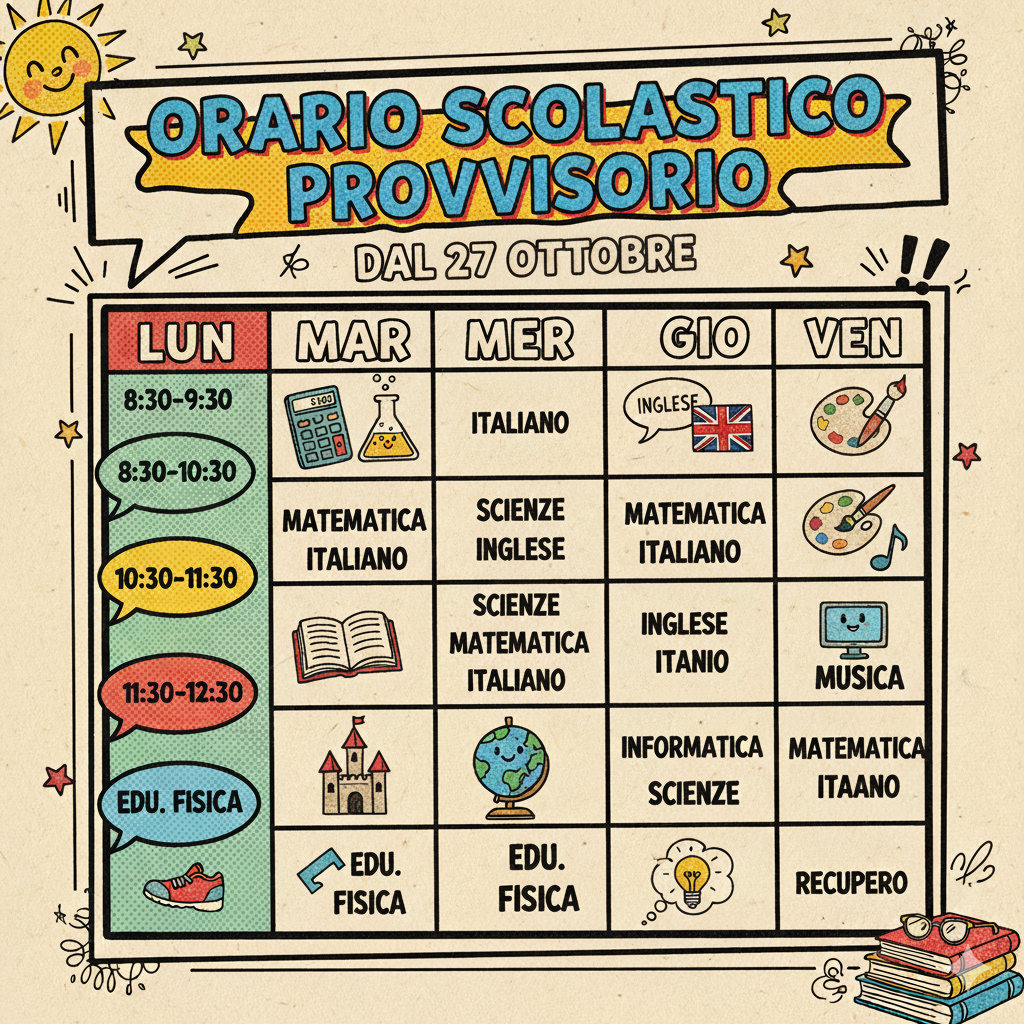 Aggiornamento orario provvisorio